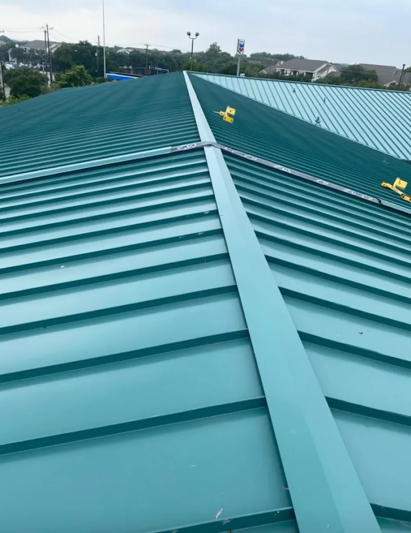 Green commercial metal roof ridge and valley for Metal Roof Repair in Mammoth Lakes
